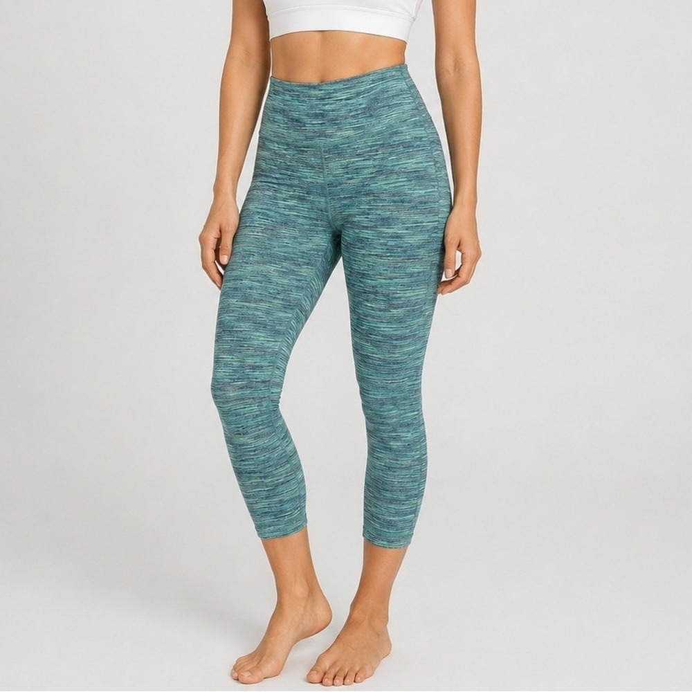 Lululemon Wunder Under Leggings 6 Teal Space Dye High Rise Crop Pant Activewear
